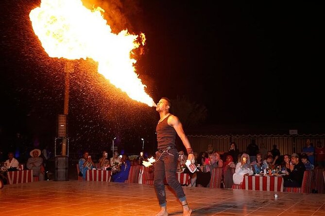 4X4 Dubai Desert Safari with BBQ Dinner and Lot More - Tanura, Fire, and Belly Dancing Shows That Keep the Energy Up