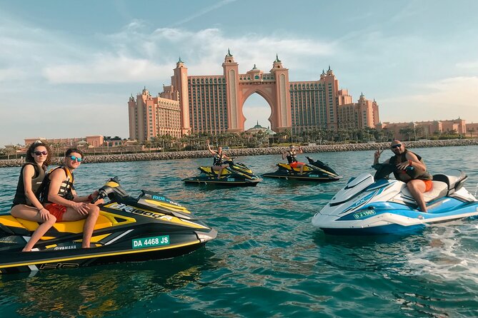 90 Minutes Dubai Palm Jumeirah Jetski Tour - Stop 1: Burj Al Arab, Right Off the Waterline