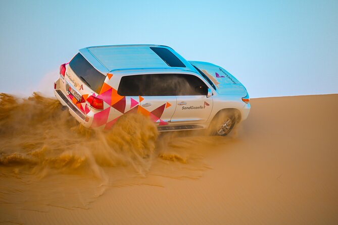 Abu Dhabi Evening Desert Safari - Private car Dune bashing & BBQ - Sunset picture moments that actually change the feel of the desert