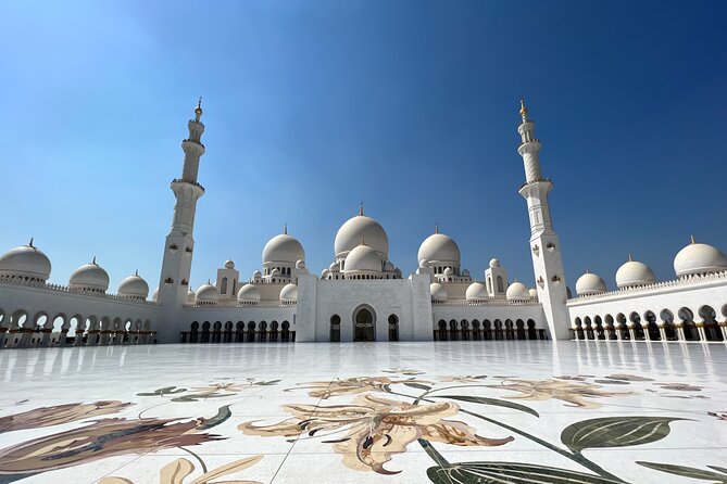 Abu Dhabi Tour Grand Mosque Emirates Palace Heritage Village - Sheikh Zayed Grand Mosque Center: the marble, the carpet, the wow factor