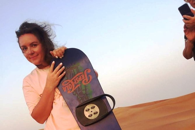 Afternoon Dune Drive Safari with SunSet Photo & Sand Boarding - Al Madam Desert Run: Sunset Photos in the Middle of the Dunes