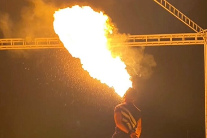 Desert Safari Abu Dhabi - The shows: Tanoura, belly dancing, and a fire finale