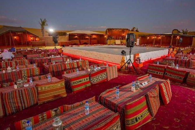 Desert Safari Dubai at Evening with BBQ Dinner - BBQ dinner buffet under starlight, with shisha and unlimited drinks