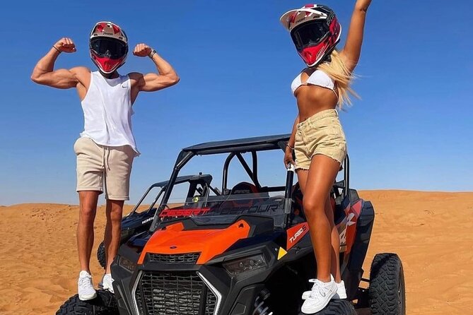 Desert Safari with 4x4 Dune Bashing Camel Ride Sand Boarding - Camp Entertainment: Belly Dance, Fire Dance, and Tanori Dance at Night