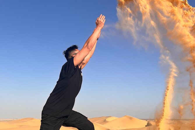 Desert Safari with Dune Bashing and Camel Ride plus Sand Boarding - Sunset photo break: where the desert actually becomes photogenic