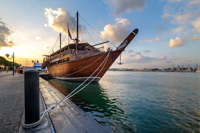 Dhow Cruise Dinner on Dubai Creek - Boarding the fairylit dhow on Dubai Creek