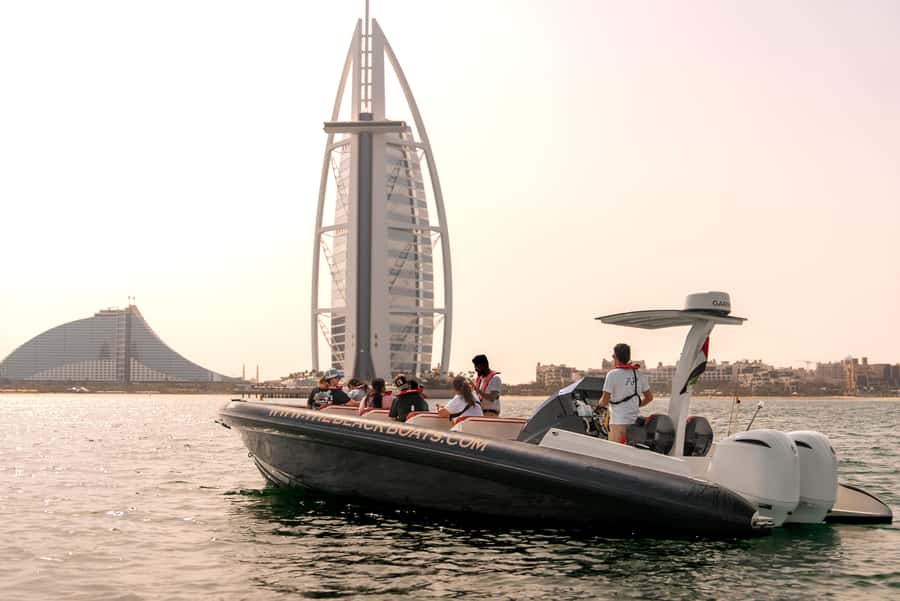 Dubai: 100-Min Speed Boat Tour, Atlantis & Burj Al Arab View - Riding comfort and safety on the BSK Marine speedboat