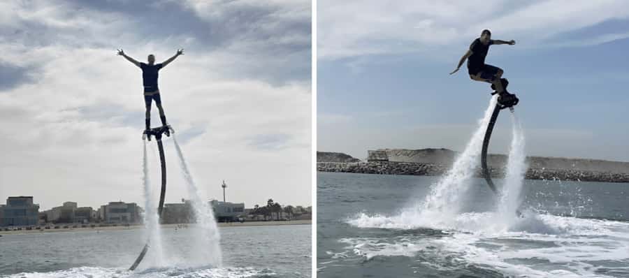 Dubai: 30-Min Flyboard with Burj Al Arab View & Soft Drink - Starting at Yoush Water Sports Jetski Dubai and Getting Gear Ready