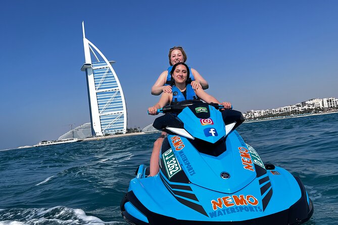 Dubai: 30min Jet Ski: Burj Al Arab w Pics, Videos, free Ice Cream - Sharing a Jet, Switching Drivers, and Ages That Make It Flexible