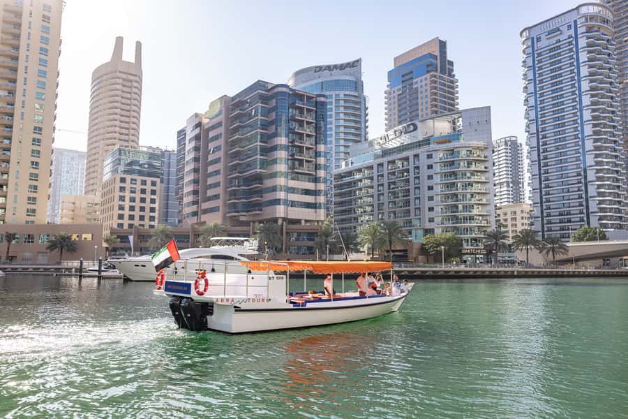 Dubai: Abra Boat Tour in Dubai Marina, Ain Dubai, JBR - Onboard Comfort: Bluetooth Music, Shower, and Real Room to Relax
