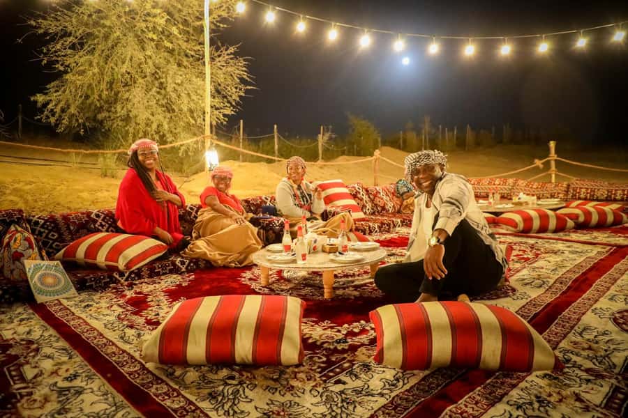 Dubai: Al Marmoom Oasis Camp Experience with Bedouin Dinner - Bedouin camp welcome: kahwa, dates, sweets, and that first calm