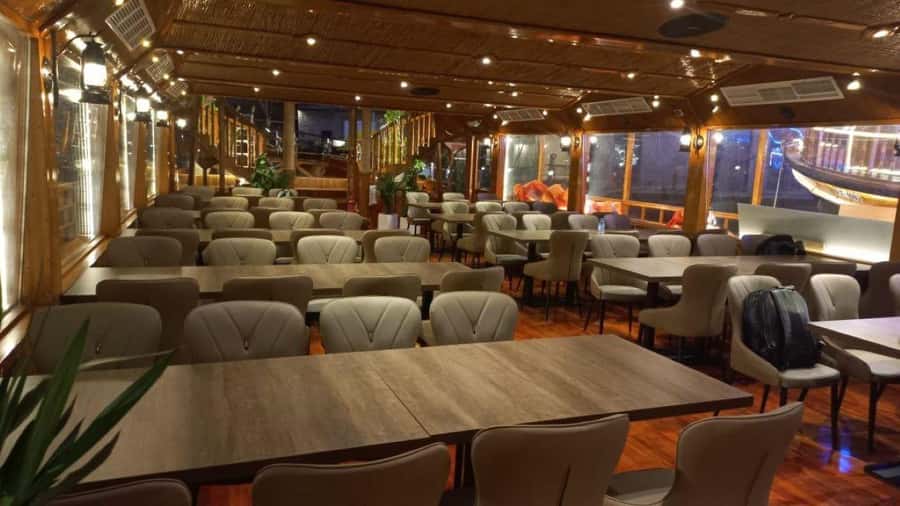 Dubai: Al Seef Largest Dhow Dinner Cruise with Live Show - What happens during dinner: BBQ buffet, soft drinks, and a full onboard meal