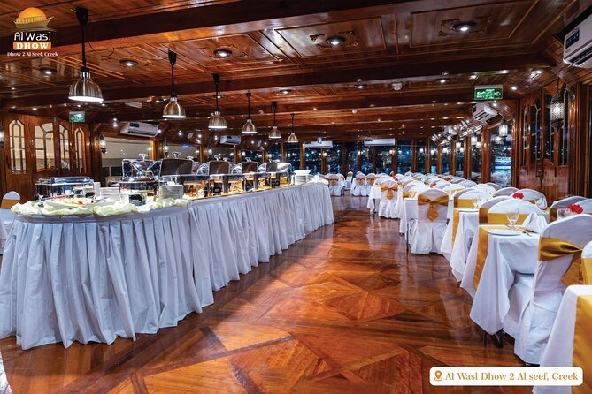 Dubai Best Dhow Cruise Dinner Buffet (Multi Cusine) - Included Entertainment: Tanora Dance, Puppet Show, and Background Music