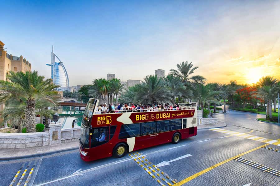 Dubai: Big Bus Hop-On Hop-Off Tour & Optional Dhow Cruise - Red Route: Burj Khalifa to the souks, with a stop for old Dubai feel
