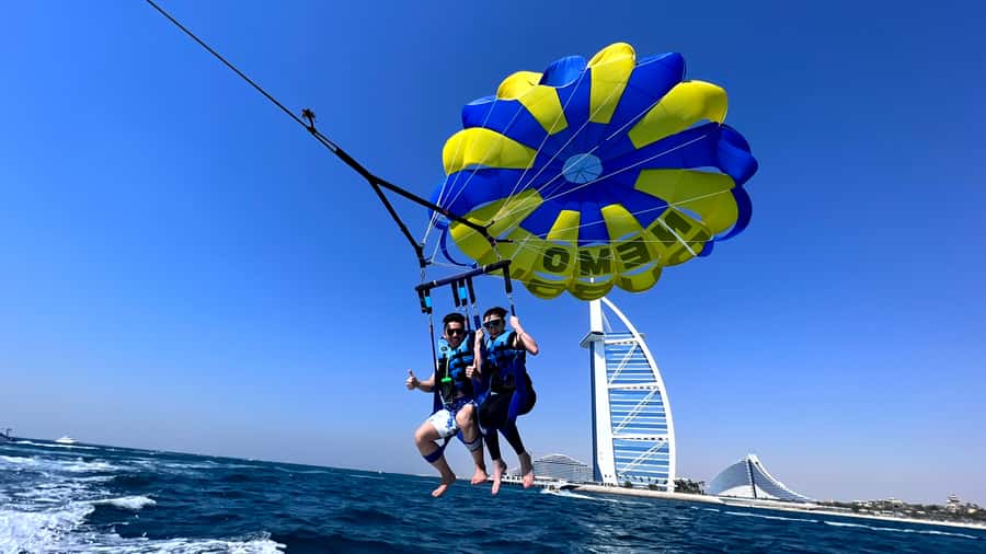 Dubai: Burj Al Arab Parasailing, Ice Cream, Pics, and Videos - The boat setup: what the ride is like before takeoff
