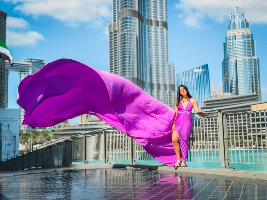 Dubai: Burj Khalifa Flying Dress Videography Shoot - What You Get From a Flying Dress Shoot Near Burj Khalifa