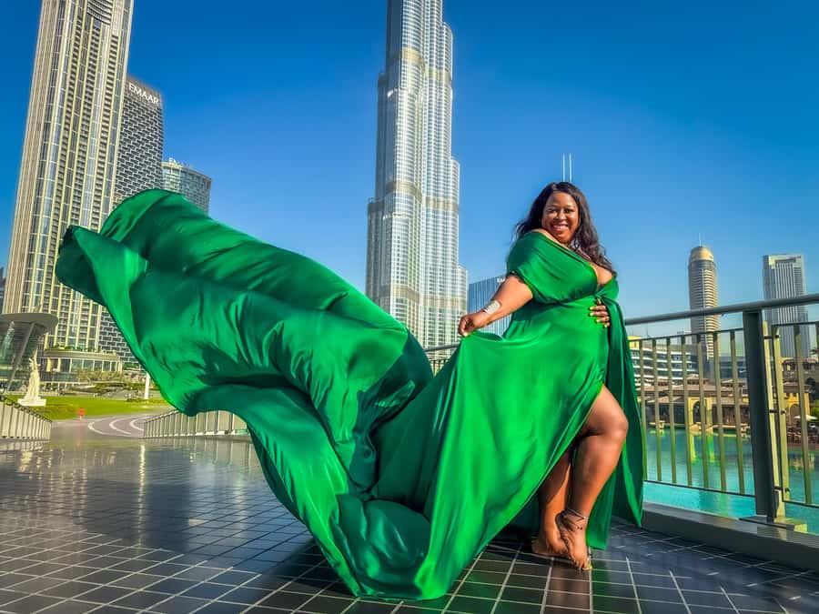 Dubai: Burj Khalifa Flying Dress Videography Shoot - The Dress Choice, Delivery Timing, and the Flying Effect Reality Check