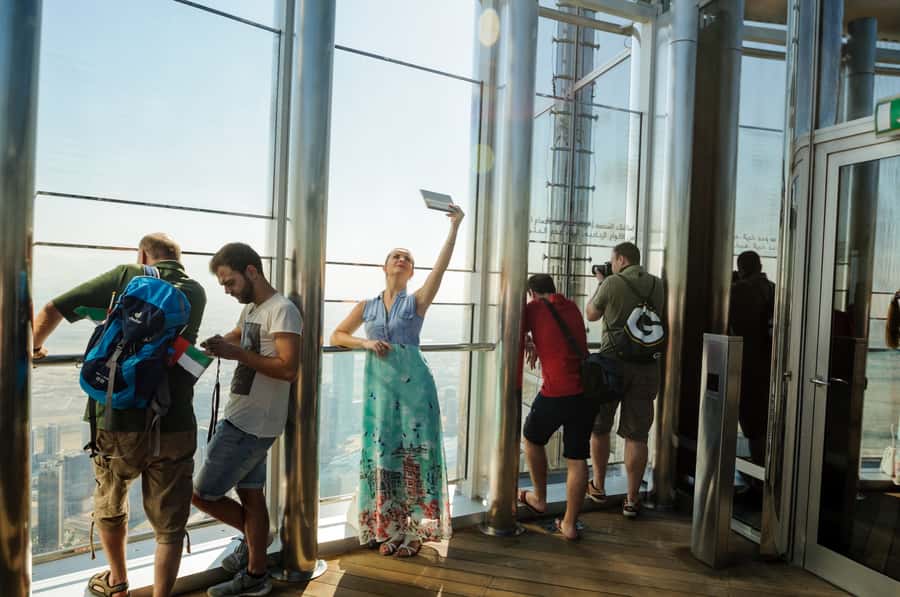 Dubai: Burj Khalifa Level 124, 125 & Sky Views Entry Ticket - Entering the Burj Khalifa: The Fast Elevator Moment