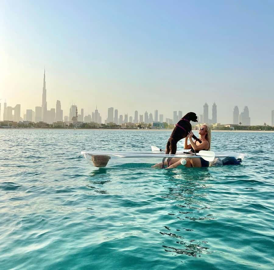 Dubai: Clear Kayaking Experience with Burj Khalifa View - Finding Crystal Clear Watersports at Fishing Harbor Gate