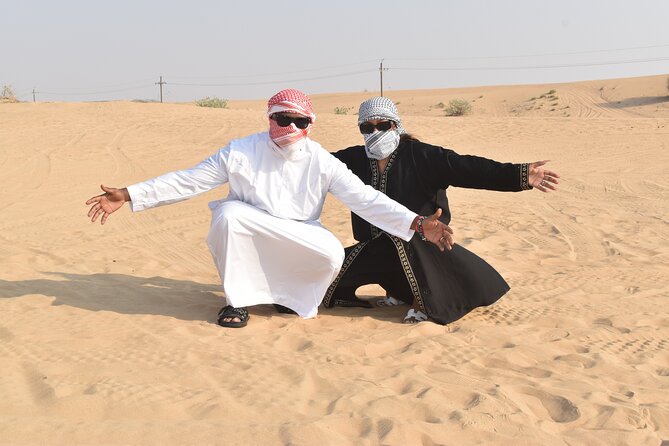 Dubai Desert 4x4 Dune Bashing, Self-Ride 30min ATV Quad, Camel Ride,Shows,Dinner - BBQ Buffet Dinner and the Night-Settling Atmosphere