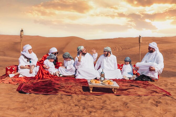 Dubai Desert Safari, BBQ, Live Shows, Camel, Sandboard (7-Hours) - Live shows at night: fire show, belly dancing, and Tanura