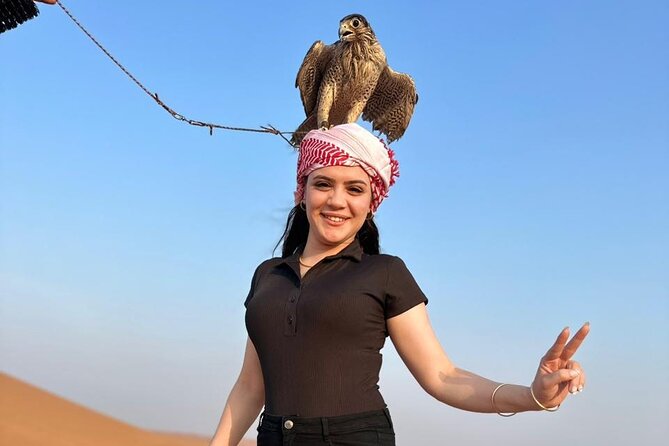 Dubai: Desert Safari, Quad bike and Sand boarding with BBQ Dinner - Camel ride, Arabic dress, dates and tea, plus a photoshoot