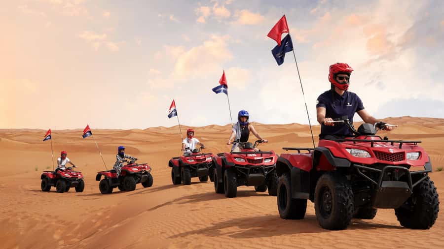 Dubai Desert Safari - Sandboarding, Quad Bike & BBQ Options - From Your Dubai Hotel to Lahbab Red Dunes in an Air-Conditioned 4x4