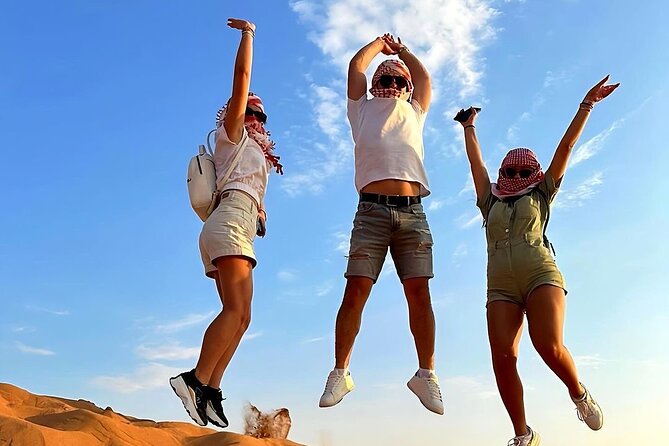 Dubai Desert Safari with Adventure Quad Bike and Buggy Ride - Sandboarding and camel moments add contrast
