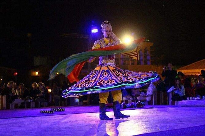 Dubai Desert Safari with Camel Riding and Belly Dance - Sunset Photography and the BBQ Dinner Setup