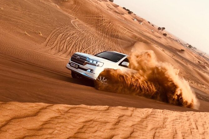 Dubai Desert Safari with Dinner, Camel Ride & Dune Bashing - Dubai or Sharjah Pickup in an Air-Conditioned 4x4 Land Cruiser