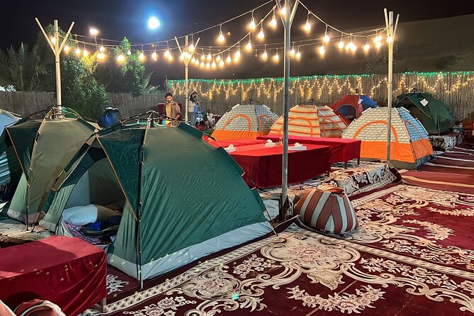Dubai Desert Safari with Quad Bike, Camel Ride, Dinner and Show - BBQ dinner, drinks, sheesha lounge, and how the night flows
