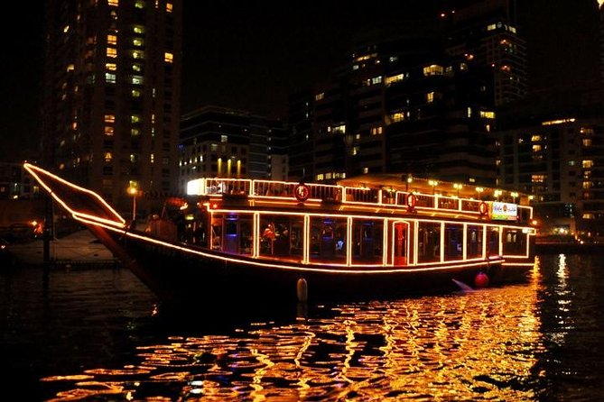 Dubai Dhow Dinner Cruise Marina with pickup drop option - Your cruise timing: 90 minutes on the water inside a 3-hour plan