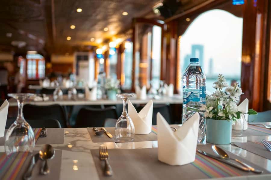 Dubai: Dinner Dhow Cruise with Live Entertainment Al Seef - The Water Route: Old Souk, Creek Tower, and Water Taxis