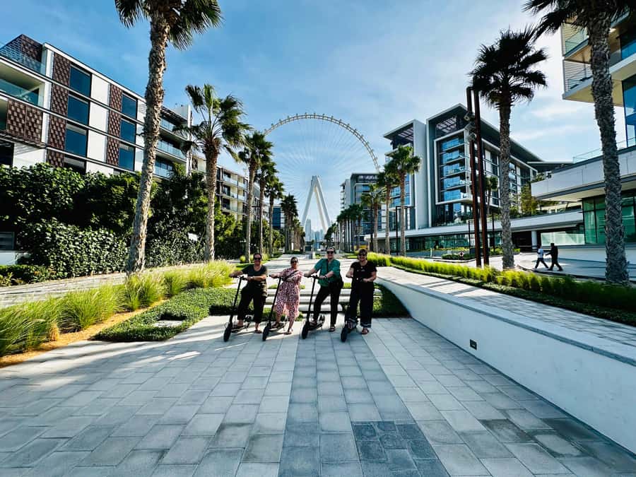 Dubai: E-Scooter Guided Tour of Marina, JBR & Bluewaters - JBR (Jumeirah Beach Residence): beach promenade energy with art and cafés