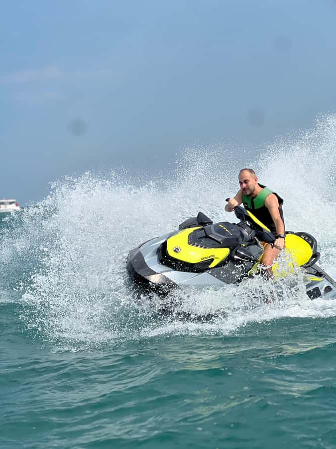Dubai East: Guided JetsKi Ride with Sound System! - Safety Briefing, Life Jacket, and How the Guide Controls the Ride
