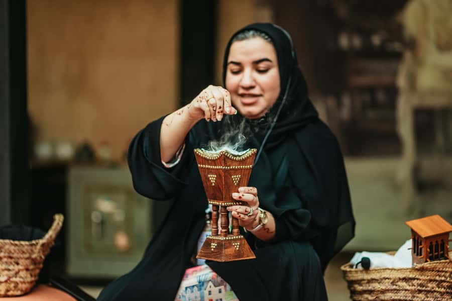 Dubai: Emirati Cultural Breakfast Experience - The breakfast spread: Emirati dishes, Arabic coffee, tea, and dates