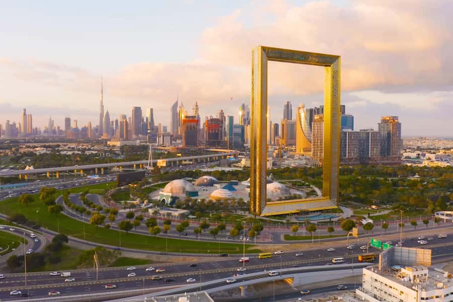 Dubai: Entry Ticket to the Dubai Frame with Deck Access - The Past, Present, and Future exhibits inside the Frame
