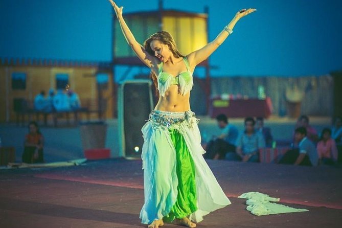Dubai Evening4x4Desert Safari,BBQ Dinner,4 LiveShows,Camelride - The 4 Live Shows: Tanoura, Belly Dance, Fire, and Al Ayyala
