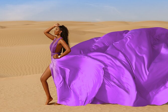 Dubai Flying Dress Private Photoshoot in the Desert - What you receive after the shoot: originals plus five retouched images