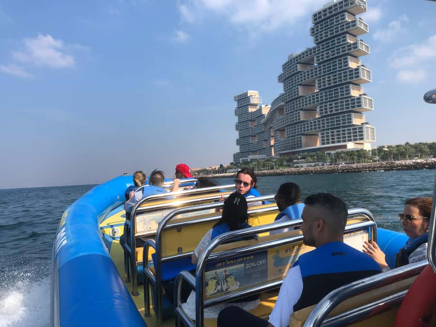 Dubai: Guided Speedboat Tour with City Sights & Ice Cream. - From Nemo Watersports to the first photo stop at Burj Al Arab