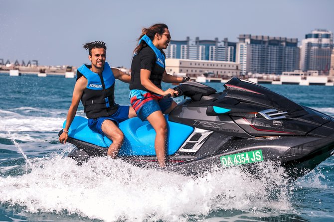 Dubai: Jet ski Adventure Rides Burj Al Arab, Burj Khalifa & Atlantis - Where you start: Dubai Marina and the Fishing Harbor setup