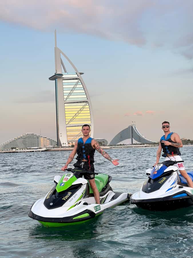 Dubai: Jet ski & Flyboard in Dubai Free Ice Cream - Flyboard Time: One Person Up, the Rest Enjoys the View