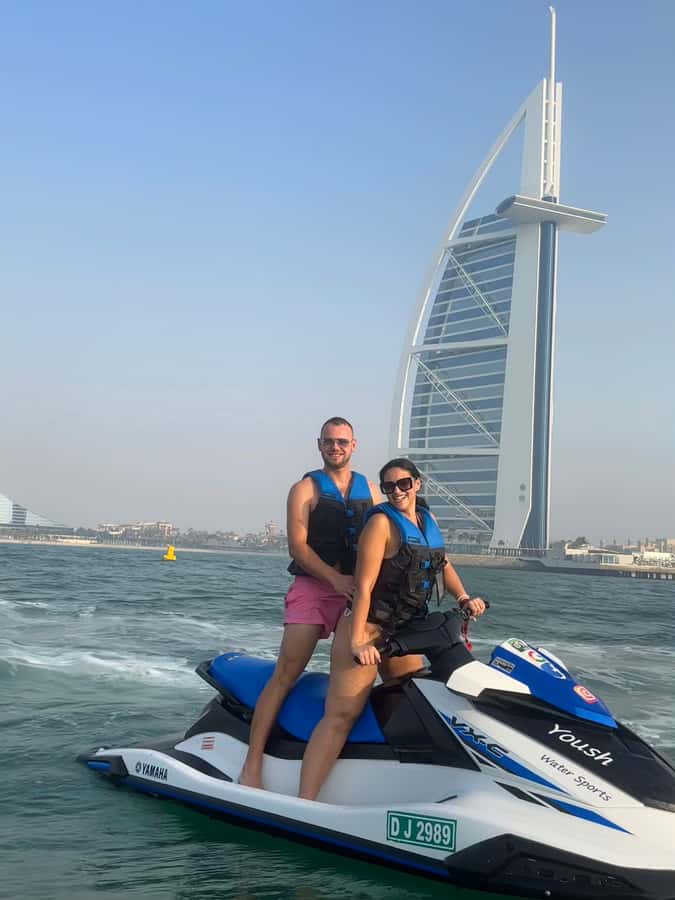 Dubai: Jetski Adventure w/ Burj Khalifa & Burj Al Arab Views - The photo-stop flow: Burj Al Arab and the Jumeirah coastline