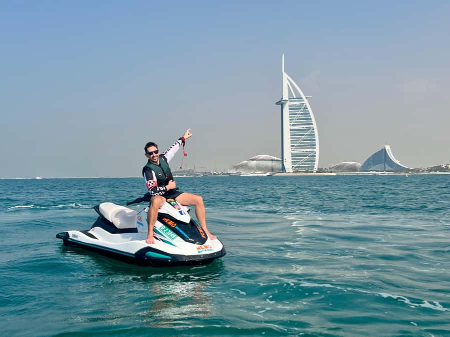 Dubai: Jetski to Burj Arab-Atlantis w Pic, Video & Icecream - Jetskis, Burj Al Arab, and a sea-view finish at Lumiere Café