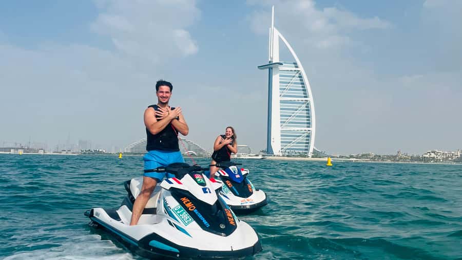 Dubai: Jetski to Burj Arab-Atlantis w Pic, Video & Icecream - Lumiere Café after your ride, ice cream or pizza included