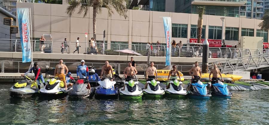 Dubai: Jetski Tour to Dubai Eye, JBR, Palm & Burj Al Arab - Bluewaters Island and Ain Dubai, a giant wheel at sea level