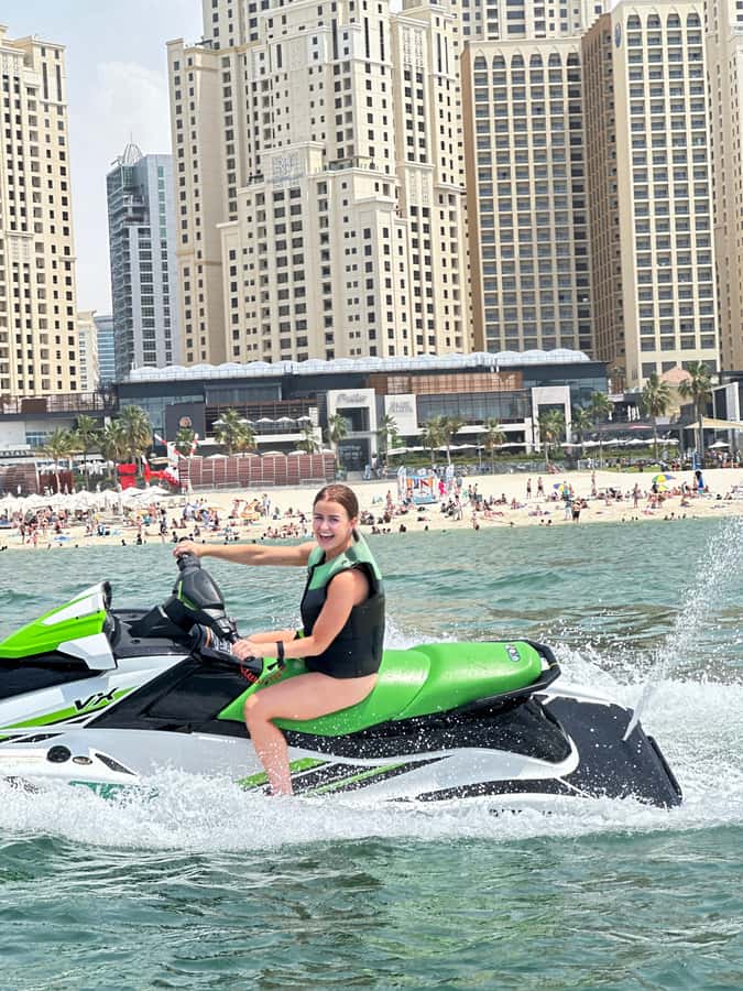 Dubai: Jetski Tour to Dubai Eye, JBR, Palm & Burj Al Arab - Burj Al Arab at jet-ski pace, impressive but plan for sun