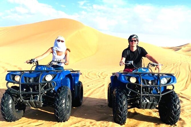 Dubai Long Self-Drive Quadbike with Camel and Falcon - A 4-hour morning plan that starts with real desert time