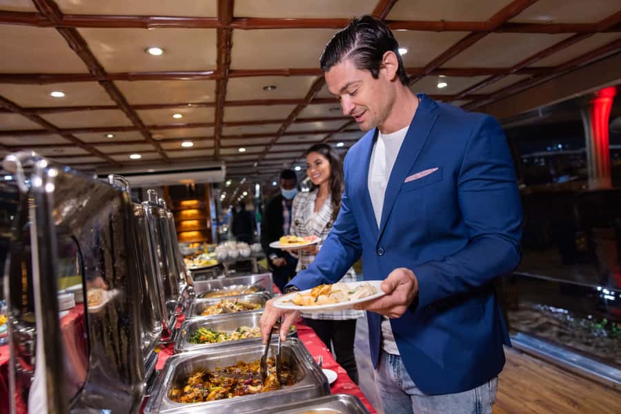 Dubai: Luxury Canal Dinner Cruise with Optional Transfers - Live Saxophone and Onboard Entertainment, Plus La Perle by Dragone