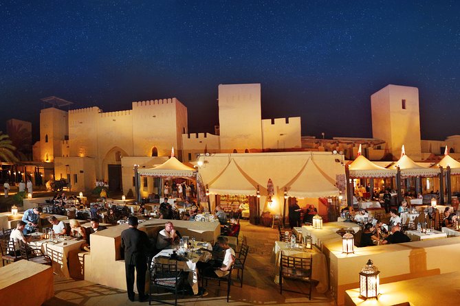 Dubai: Luxury Desert Fortress Dinner, Camel Ride & Live Shows - The buffet banquet and the live BBQ station